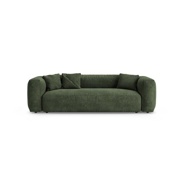 Zielona aksamitna rozkładana sofa modułowa 264 cm – Micadoni 