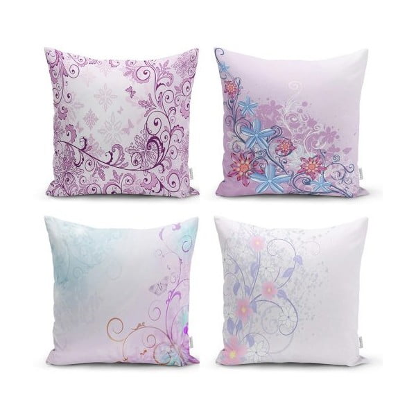 Zestaw 4 dekoracyjnych poszewek na poduszki Minimalist Cushion Covers Soft Pinky, 45x45 cm