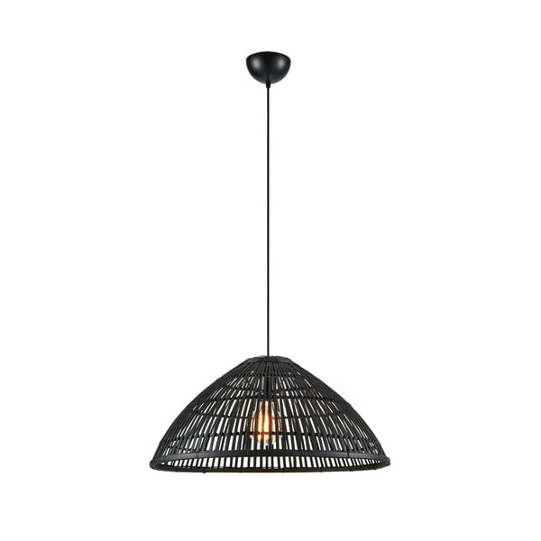 Lampa wisząca w kolorze matowej czerni z bambusowym kloszem ø 58 cm Capello – Markslöjd