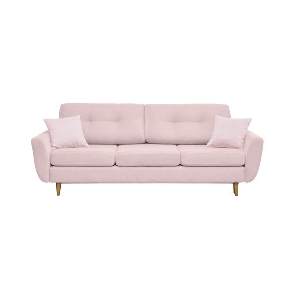 Różowa sofa rozkładana z jasnymi nogami Mazzini Sofas Rose-image-2