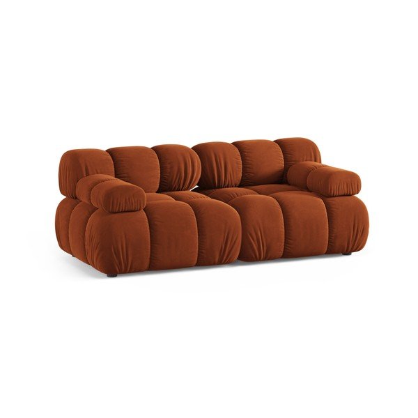 Aksamitna sofa modułowa w kolorze terakoty 188 cm – Micadoni -image-1