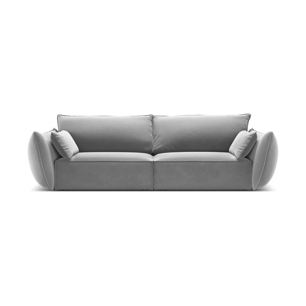 Jasnoszara aksamitna sofa 208 cm Vanda – Mazzini Sofas