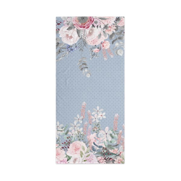 Niebiesko-różowy ręcznik kąpielowy 70x150 cm Soft bouquet – Happy Friday