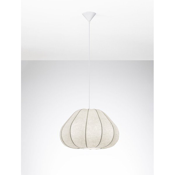 Tekstylna lampa wisząca w matowym białym kolorze ø 50 cm Bora – Nova Luce-image-4