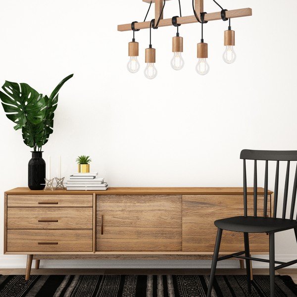 Brązowa lampa sufitowa 18x75 cm Leon – LAMKUR-image-3