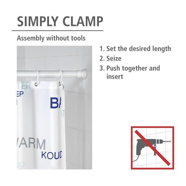 Biały drążek na zasłonę prysznicową 110 - 185 cm – Wenko-image-4
