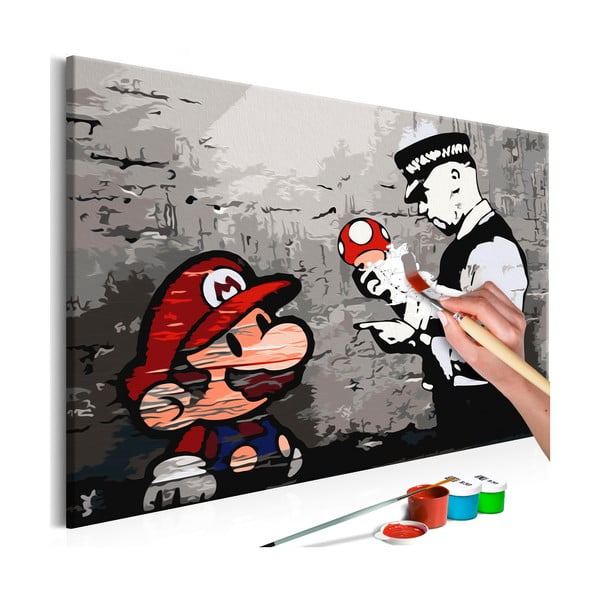 Zestaw płótna, farb i pędzli DIY Artgeist Mario, 60x40 cm