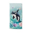 Niebieski aksamitny ręcznik plażowy dla dzieci 75x150 cm Splash – Good Morning