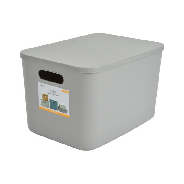 Szary plastikowy pojemnik z pokrywką 35,5x25,5x23 cm – Homéa-image-2