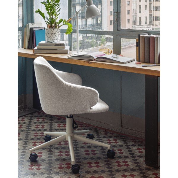 Jasnoszare krzesło biurowe Kave Home Einara-image-1