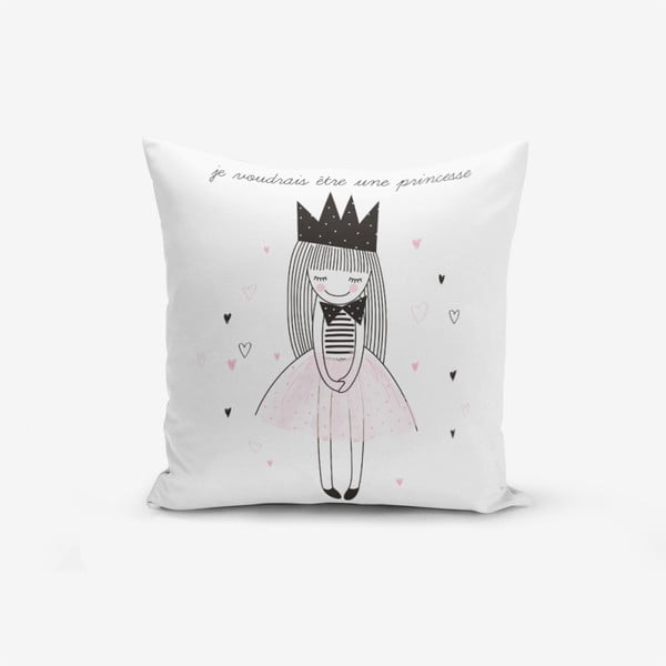 Poszewka na poduszkę z domieszką bawełny Minimalist Cushion Covers Je Noudrais Etre Une Princesse, 45x45 cm