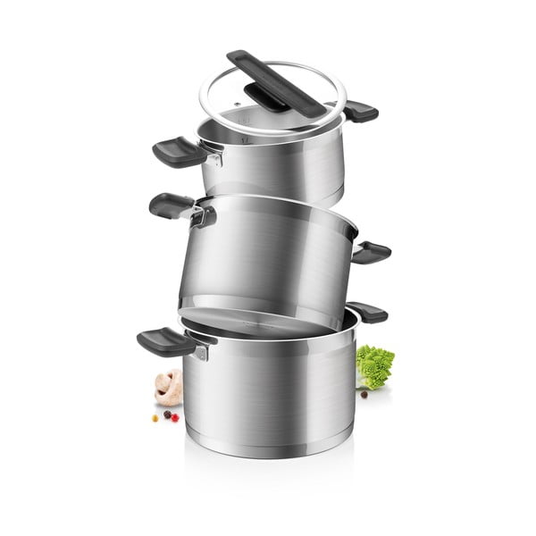 Zestaw garnków ze stali nierdzewnej 6 el. Compact – Tescoma-image-1