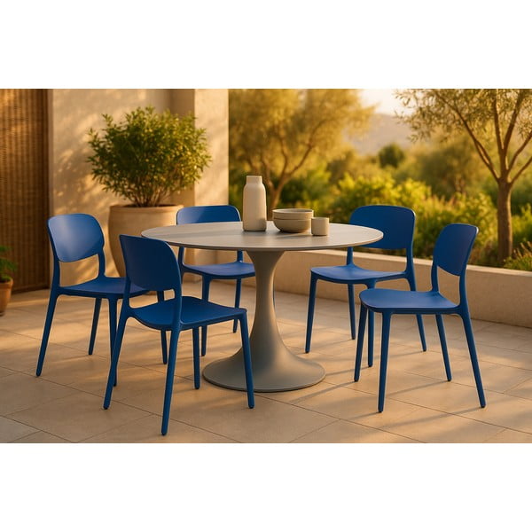 Niebieskie plastikowe krzesło ogrodowe Hébé – Bonami Essentials-image-1