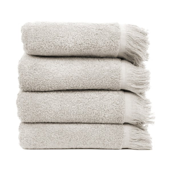Komplet 4 jasnoszarych ręczników bawełnianych Casa Di Bassi, 50x90 cm