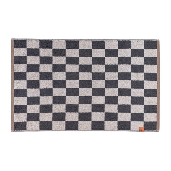 Antracytowo-beżowy dywanik łazienkowy pod prysznic z bio bawełny 50x80 cm Retro – Mette Ditmer Denmark