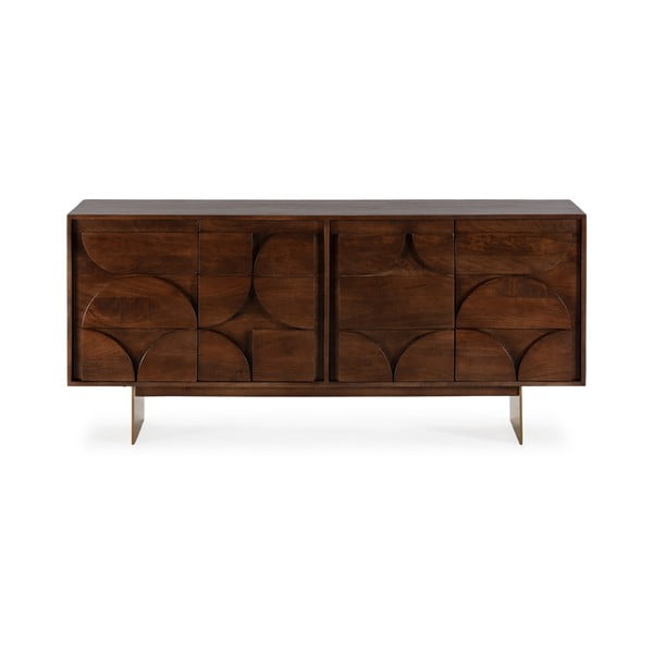 Brązowa komoda z litego drewna mango 165x76x40 cm Trisha – MOME