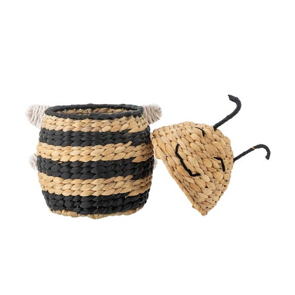Dziecięcy kosz na zabawki z hiacyntu wodnego w naturalnym kolorze 20x18x30 cm Finn – Bloomingville Mini-image-3