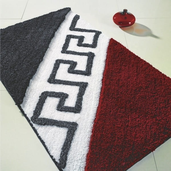 Czarno-czerwony dywanik łazienkowy Confetti Bathmats Edessa, 70x120 cm