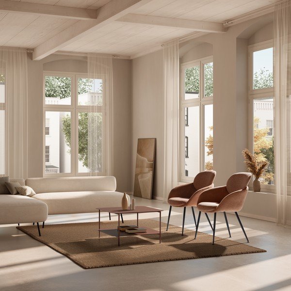 Metalowy stolik w kolorze terakoty 70x73 cm Beatrix – MOME-image-1