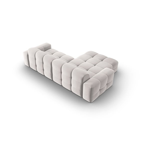 Jasnoszary aksamitny narożnik (lewostronny) Kendal – Micadoni Home-image-4