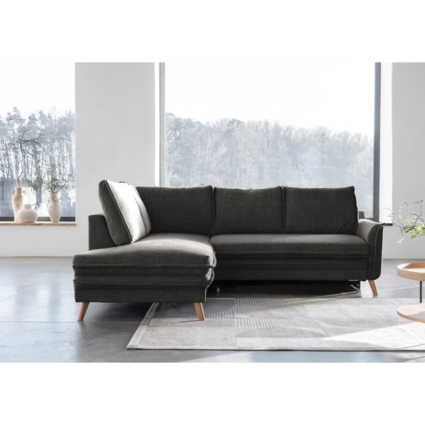 Ciemnoszary rozkładany narożnik (lewostronny) Charming Charlie – Miuform-image-1