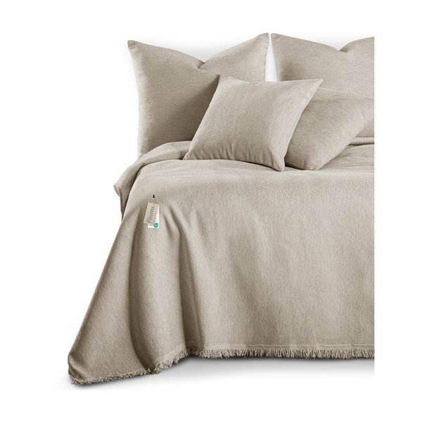 Beżowa narzuta z szenilu 220x240 cm Talo – Filumi