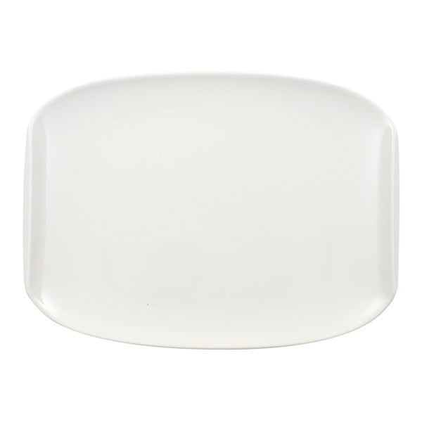 Biały prostokątny talerz z porcelany Villeroy & Boch Urban Nature, 27x20 cm