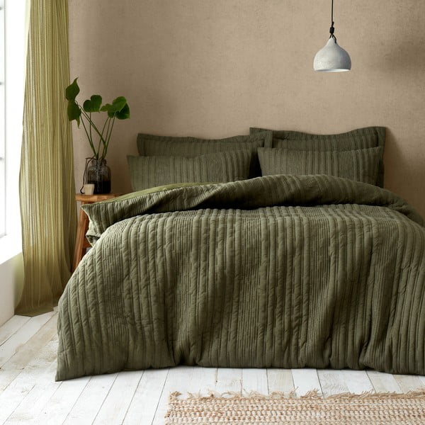 Pościel dwuosobowa w kolorze khaki 200x200 cm Tamba Stripe – Pineapple Elephant
