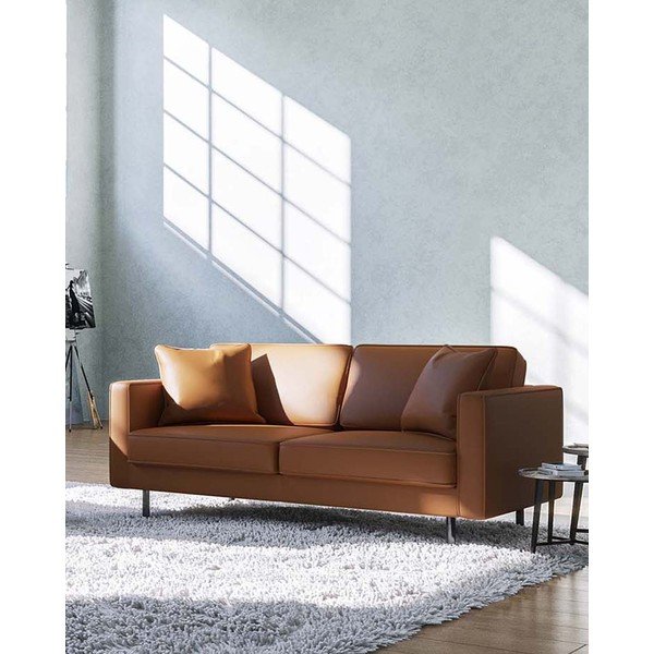 Koniakowa skórzana sofa 207 cm Kobo – MESONICA-image-1