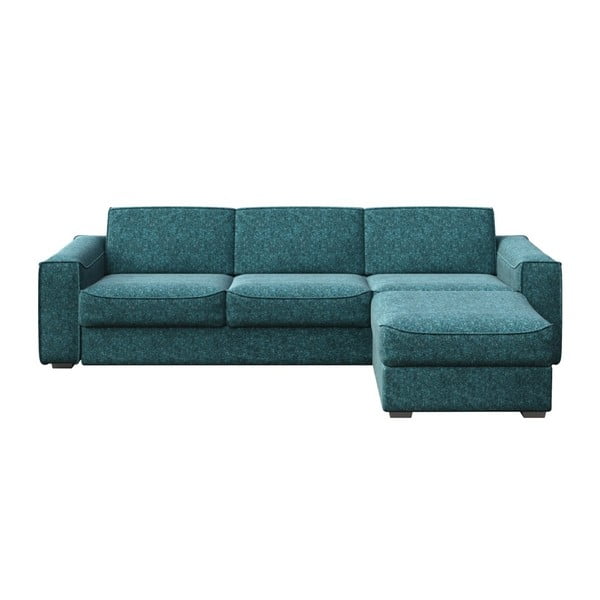 Turkusowoniebieska sofa rozkładana z wielofunkcyjnym szezlongiem MESONICA Munro, dł. 308 cm