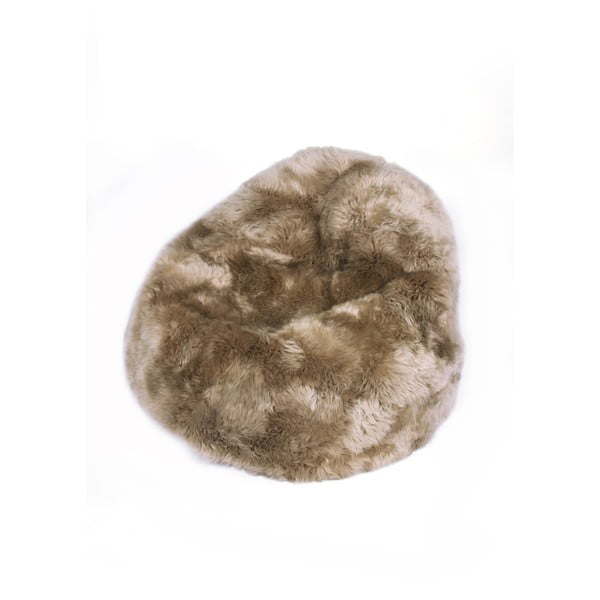 Szaro-brązowy worek do siedzenia z owczej skóry Auskin, výška 71 cm