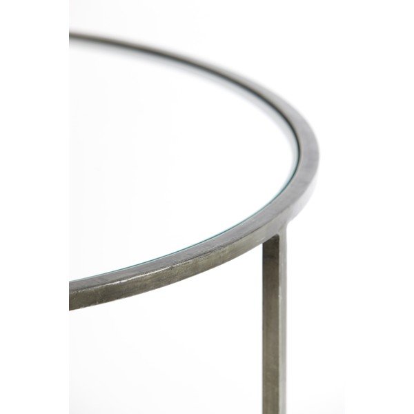 Szare szklane okrągłe stoliki zestaw 2 szt. ø 75 cm Duarte – Light & Living-image-4