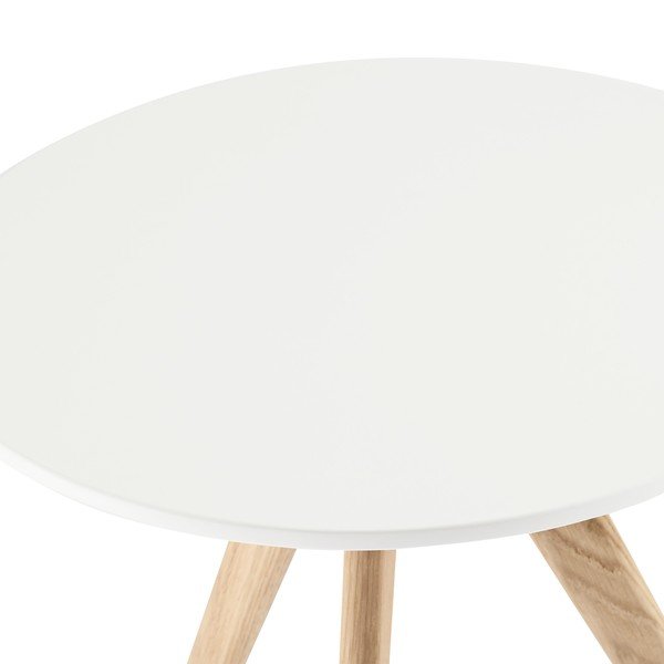 Biały stolik drewniany Furnhouse Life, Ø 40 cm-image-4