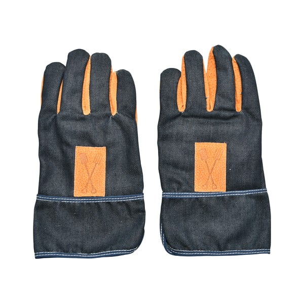 Niebiesko-pomarańczowe rękawice ogrodowe Esschert Design Denim-image-2