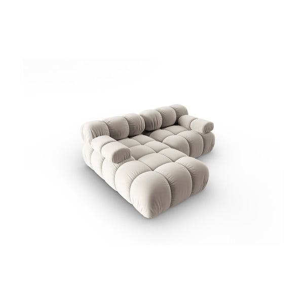 Beżowy aksamitny narożnik modułowy (lewostronny) Bellis – Micadoni -image-4