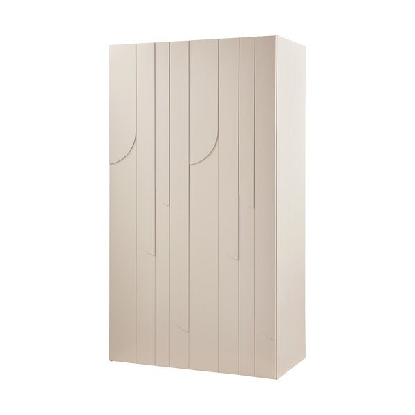 Jasnoszara szafa z litego drewna sosnowego 110x200x57 cm Rain – WOOOD