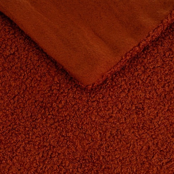 Ceglasty koc z materiału sherpa 130x160 cm Sherpa Bouclé – Casa Selección-image-1