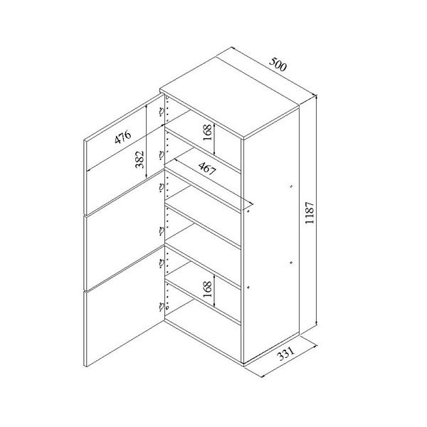 Szaro-brązowa szafka na buty z brązowym korpusem Symbiosis Bamboo-image-3