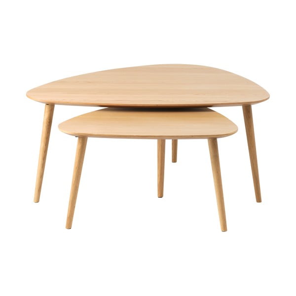 Stoliki w dekorze dębu zestaw 2 szt. 70x100 cm Adda – Unique Furniture-image-3