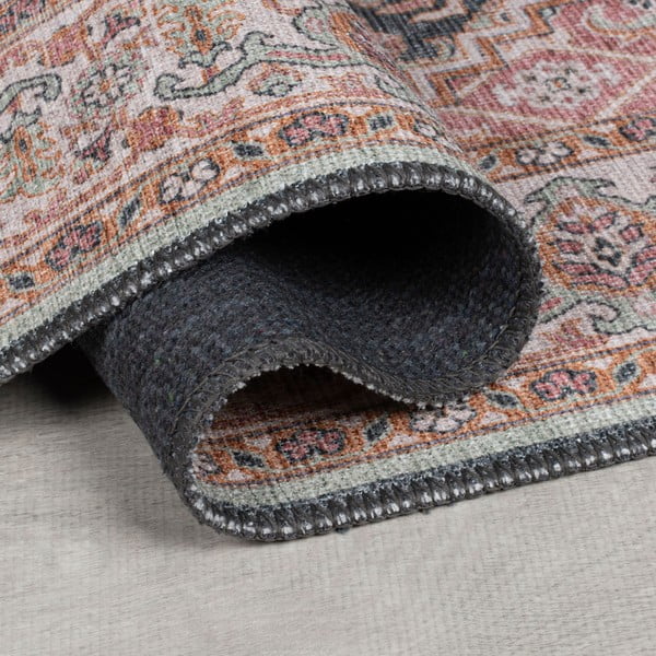 Różowy chodnik odpowiedni do prania 60x230 cm Briony Traditional – Flair Rugs-image-2
