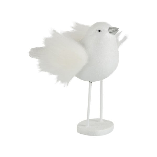 Biała figurka dekoracyjna J-Line Furry Bird