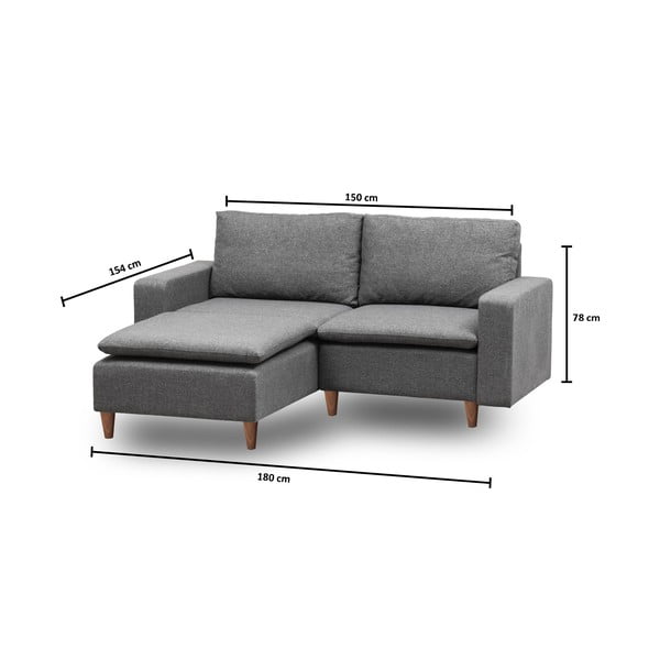 Szary narożnik (lewostronny) Lungo – Balcab Home-image-2