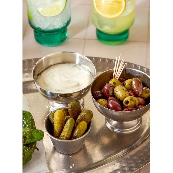 Metalowa miska do serwowania w kolorze srebra 110 ml Serve – BonBistro-image-1