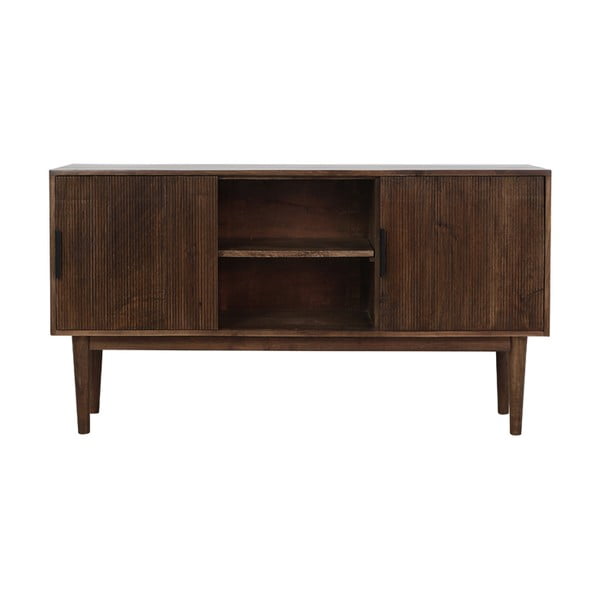 Ciemnobrązowa niska komoda z litego drewna 150x80 cm Bitika – Light & Living-image-2