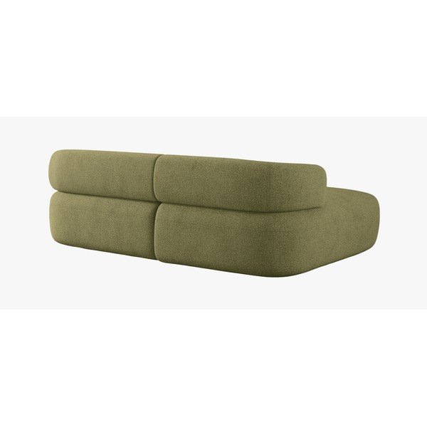Zielony narożnik z materiału bouclé (lewostronny/z szezlongiem) Jenny – Micadoni -image-3