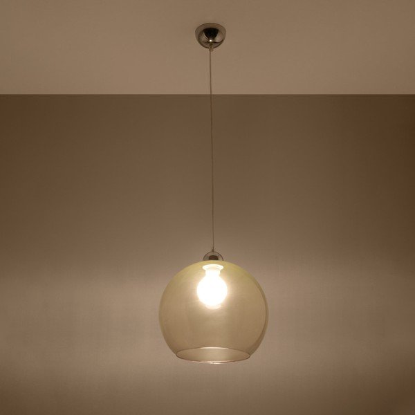 Beżowa lampa wisząca z szklanym kloszem ø 30 cm Bilbao – Sollux-image-3