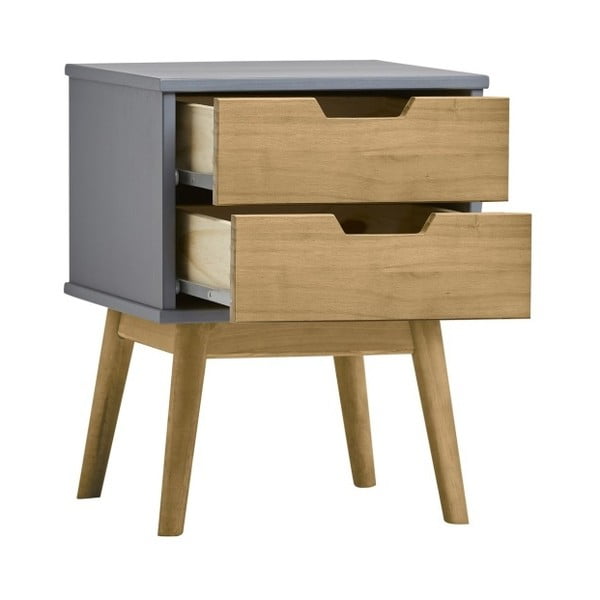 Szaro-brązowa komoda z litego drewna sosnowego Marckeric Baku-image-3