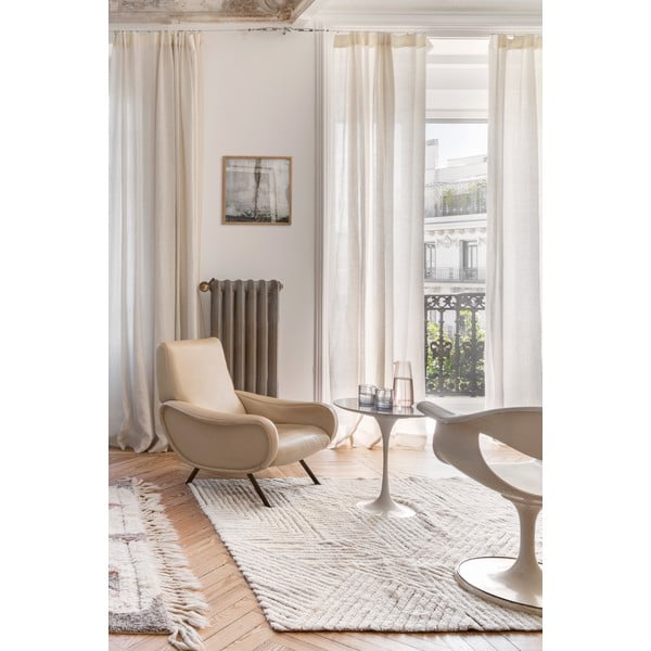 Kremowy wełniany dywan tkany ręcznie odpowiedni do prania 170x240 cm Almond Valley – Lorena Canals-image-1