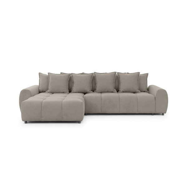 Szarobrązowy narożnik (lewostronny/z szezlongiem) Albane  – Ropez