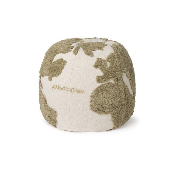 Zielono-kremowy dziecięcy worek do siedzenia World Map – Lorena Canals